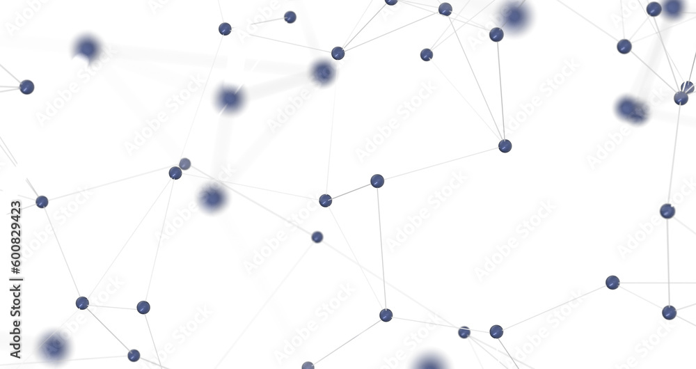Big data visualization. Network connection structure with chaotic distribution of points and lines. 3D rendering. Big data visualization. Network connection structure with chaotic distribution of points and lines. 3D rendering.