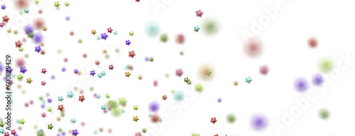 XMAS Banner with colored decoration. Festive border with falling glitter dust and stars. png transparent