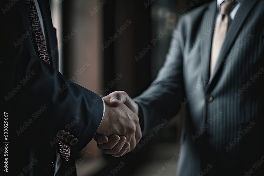 Business deal with a handshake, generative ai