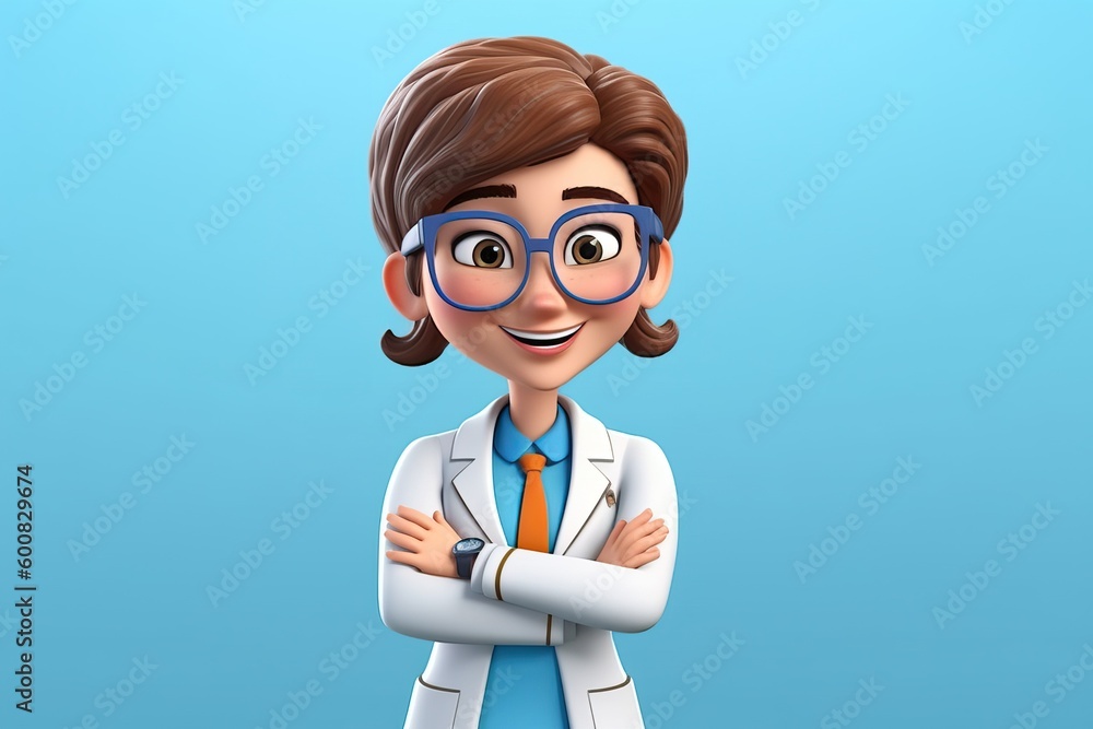 Expressive cartoon medical worker, generative ai Expressive cartoon medical worker, generative ai