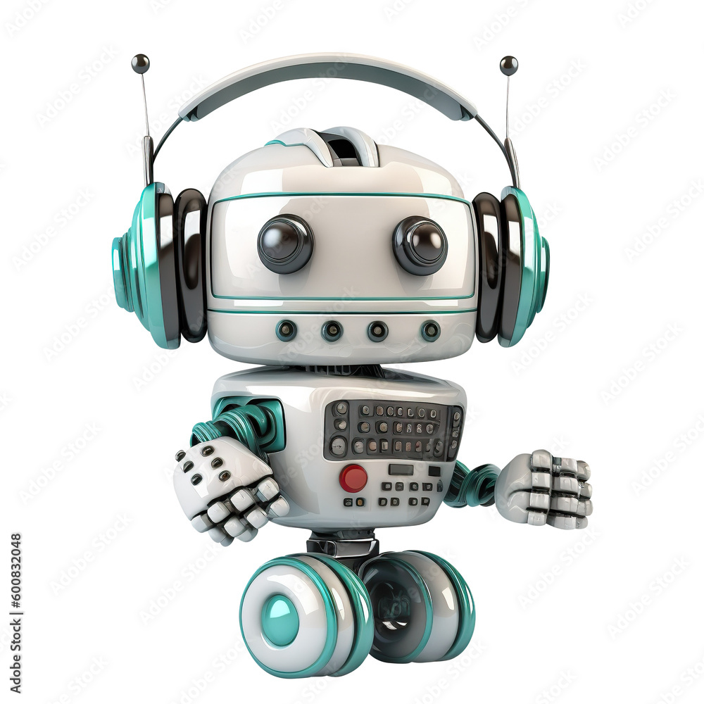 Cute robot consultant cut out. Digital help and assistance online concept. Based on Generative AI Cute robot consultant cut out. Digital help and assistance online concept. Based on Generative AI