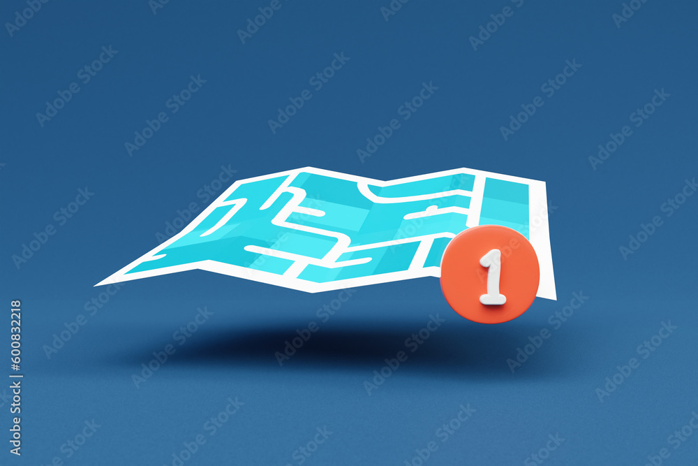 destination red location notification dot on street map icon; travel ...