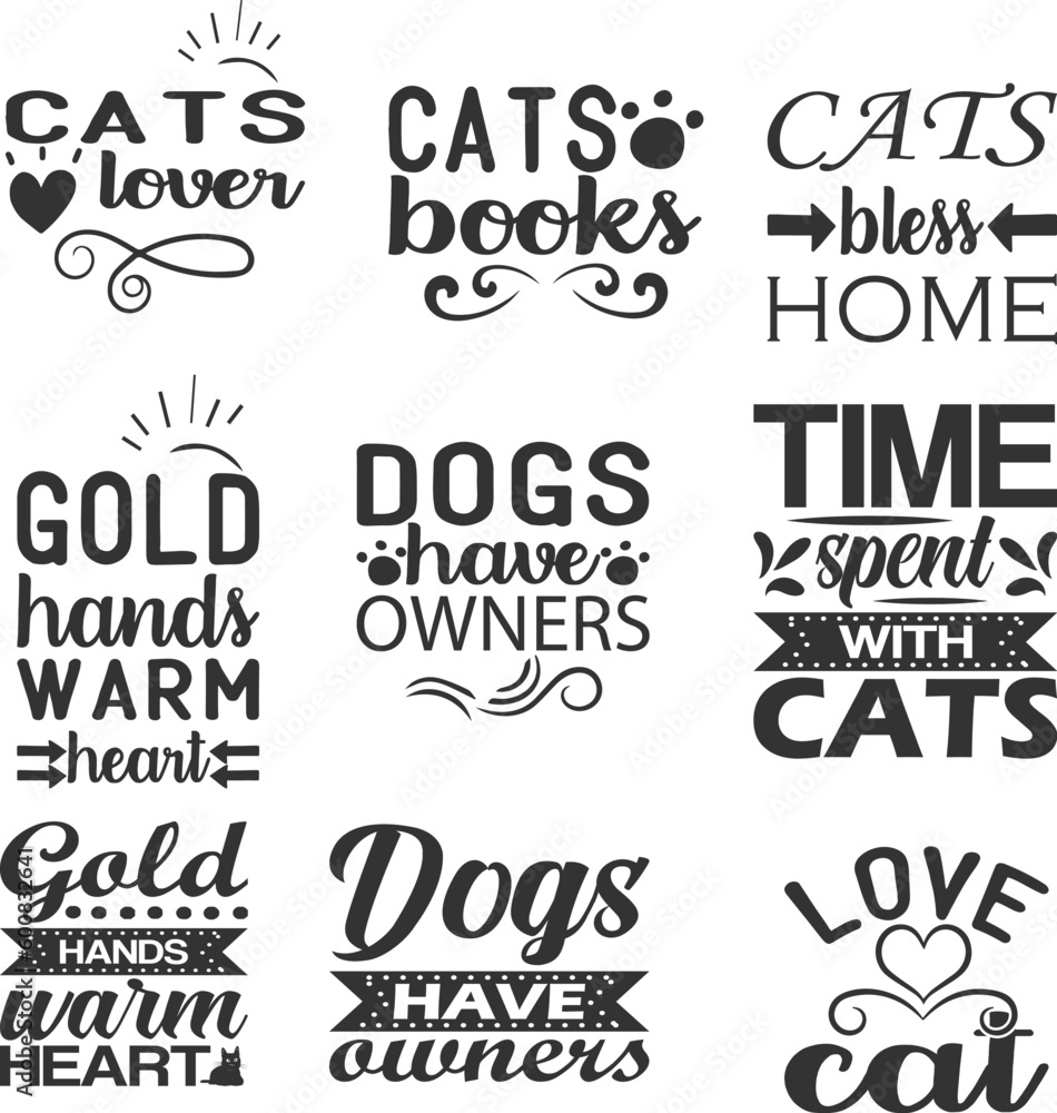 Cat Quotes SVG Bundle for T-shirt design 01