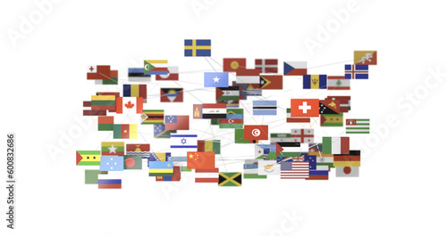 Europe counties flags - 3D ...