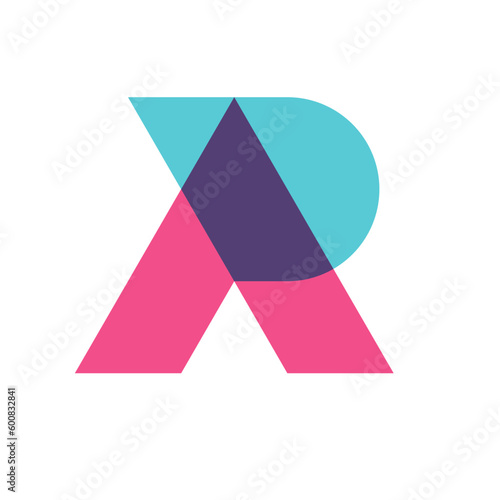 Letter AP AR PA RA overlapping color logo design photo