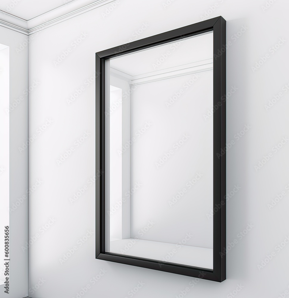 Mock up frame with minimal decor close up in home interior background. Generative Ai. Mock up frame with minimal decor close up in home interior background. Generative Ai.