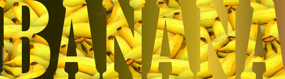 Naklejka premium Bananowy napis