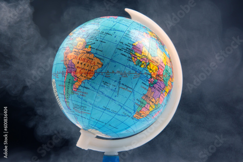 earth world globe on dark background