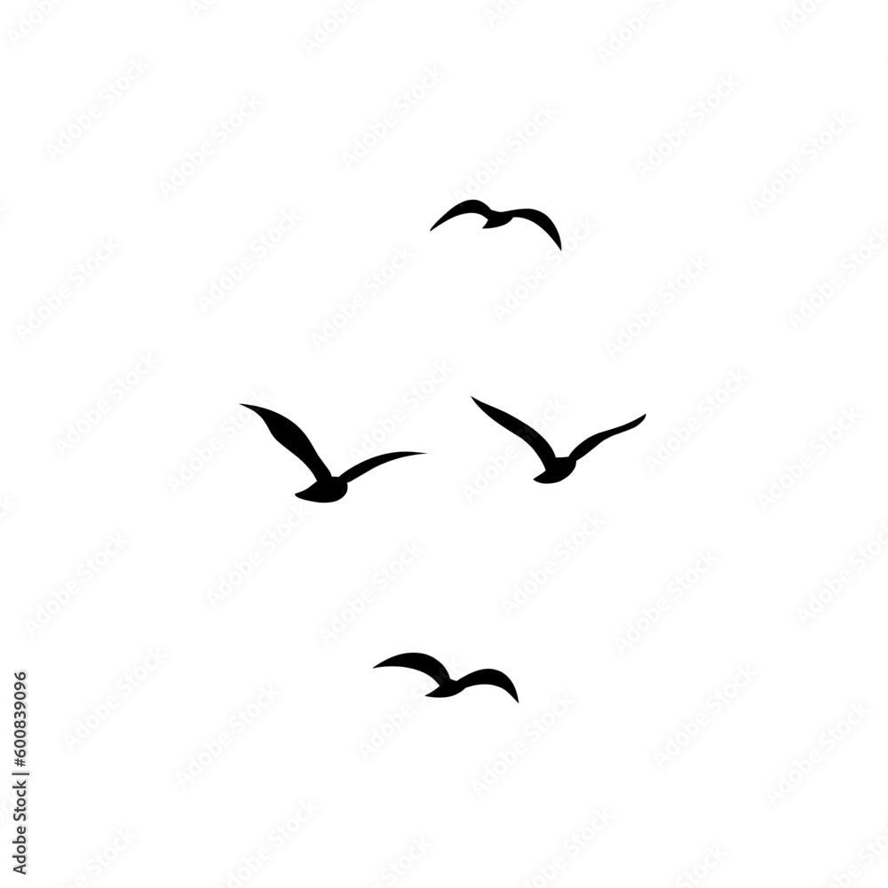 Fototapeta premium Vector silhouette of flying birds 