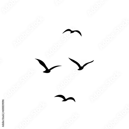 Vector silhouette of flying birds 