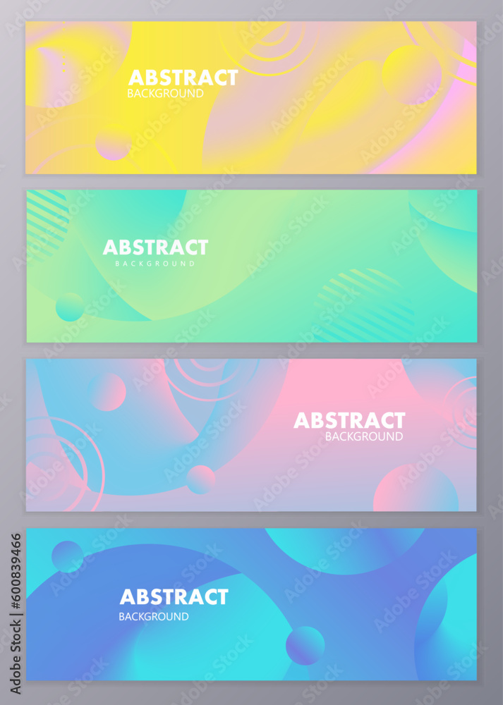 Set of minimal abstract shape on gradient colors background for Brochure, Flyer, Poster, Stories for phone