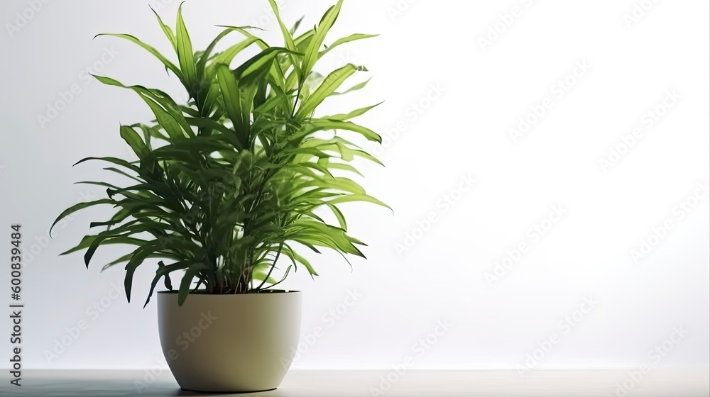 Chevelure plant planted in a pot, isolated on white, Generative AI