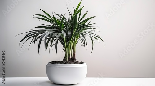 Piper betle plant planted in a pot, isolated on white, Generative AI