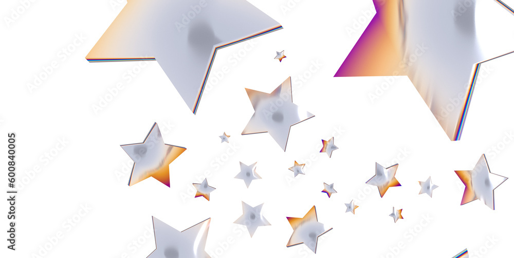 Naklejka premium Holiday backdrop made of silver stars and sparkles on white wooden background. New Year concept. - png transparent
