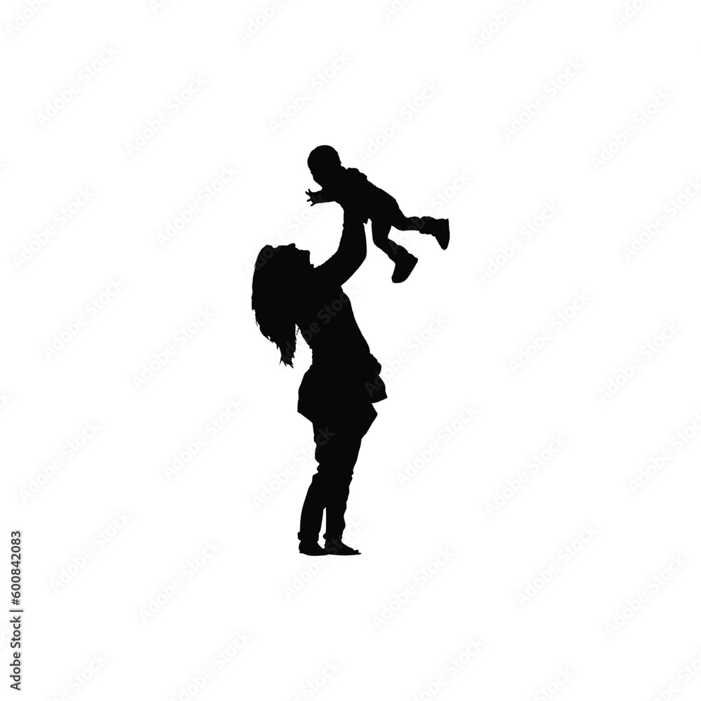 vector illustration of mother and child