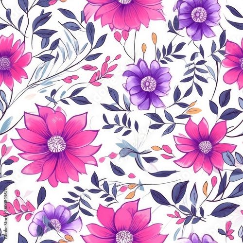seamless floral pattern background © Enea