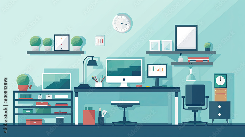 A home office with various devices A home office with various devices