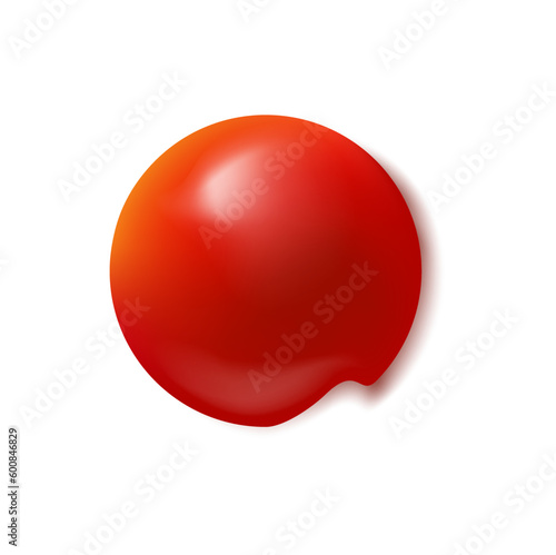 Ketchup sauce stain, round catsup splash or blob, Isolated 3d vector red tomato sauce spherical drop, splatter of dip or jam