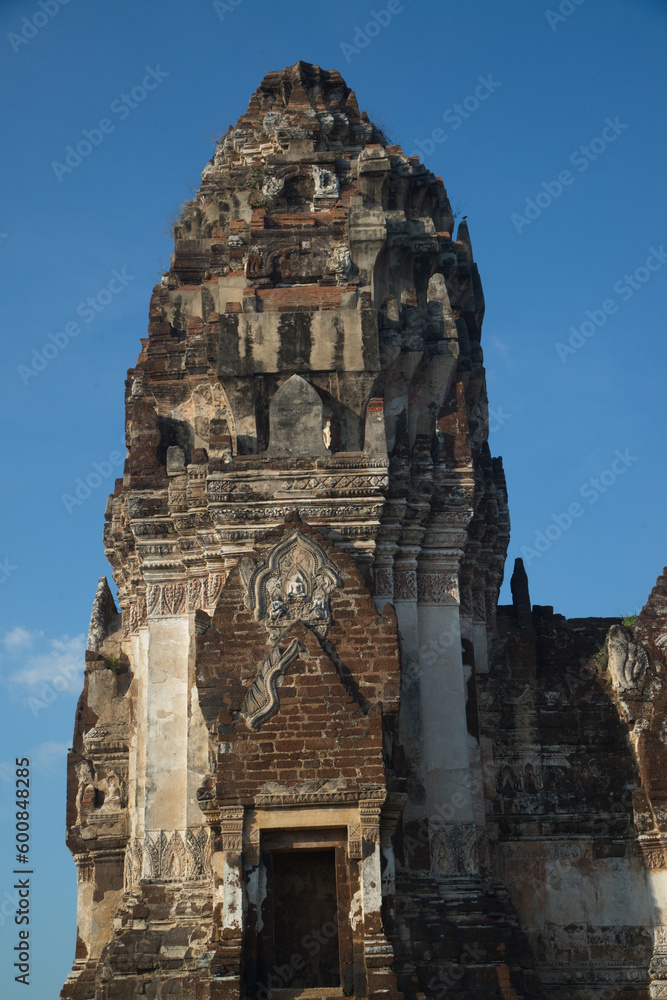 Wat Nakhon Kosa announced the registration of national important historical sites. Phra Prang in the Lopburi period around the 17th Buddhist century. Located at Lop Buri In Thailand.