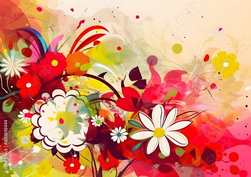 Abstract floral background  Generative AI