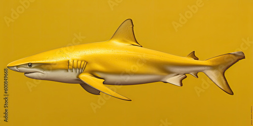 alibino shark on yellow background photo