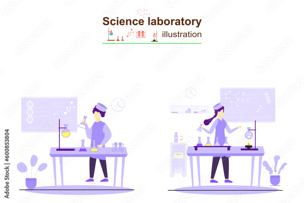 High Quality Science Laboratory Illustration Design High Quality Science Laboratory Illustration Design