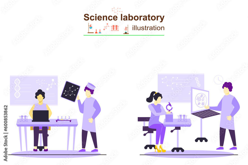 High Quality Science Laboratory Illustration Design