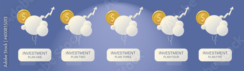 safe investments with right returns vector. personal saving illustration. asset management ideas. personal loan and investment ideas. long term and short term plan. earning expences. dollar template. 