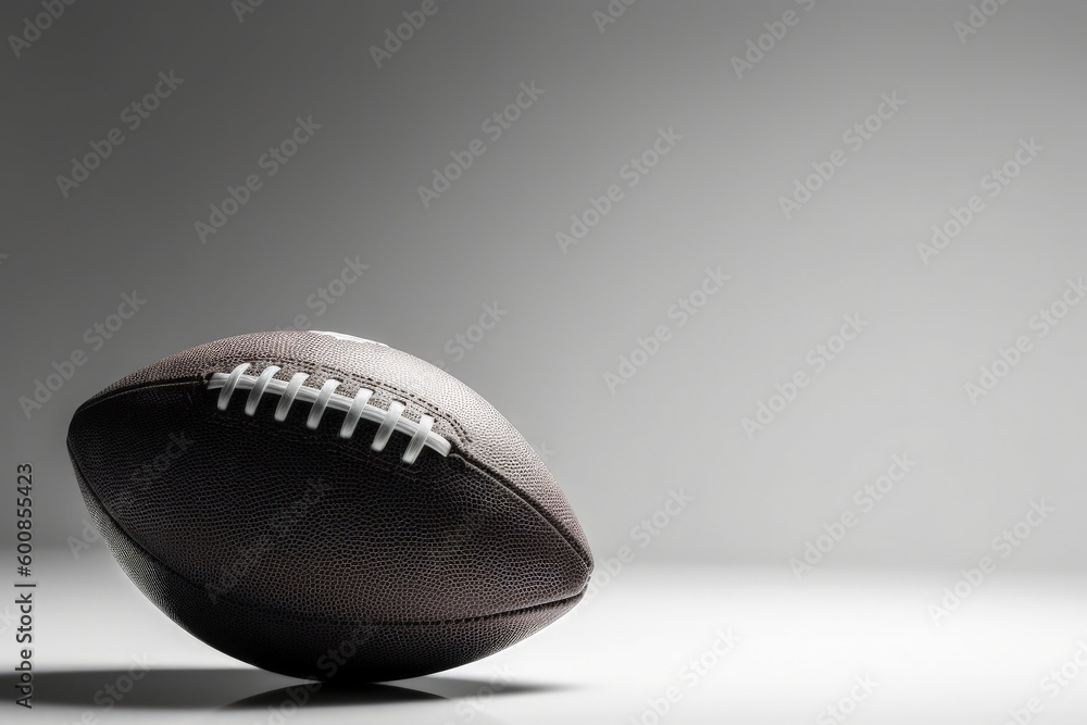 American football ball on white background, sports concept, digital illustration. Generative AI American football ball on white background, sports concept, digital illustration. Generative AI