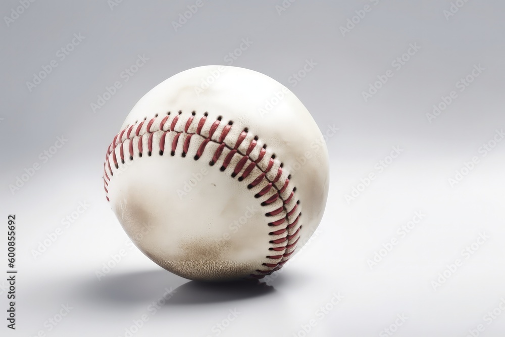 Baseball ball on white background, sport concept, digital illustration. Generative AI Baseball ball on white background, sport concept, digital illustration. Generative AI