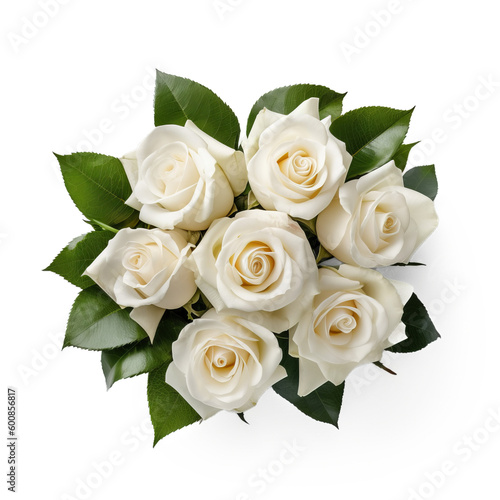 A simple  elegant bouquet of white roses