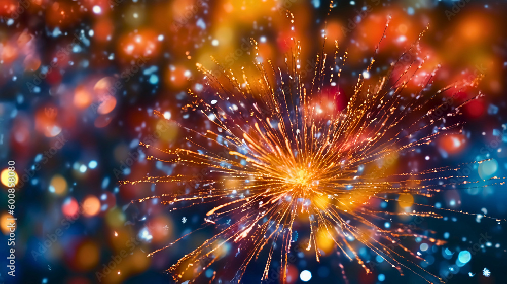A creative and abstract close-up of a sparkler in motion, featuring colorful sparks, capturing the whimsical essence of Independence Day celebrations, Created with generative Ai Technology.
A creative and abstract close-up of a sparkler in motion, featuring colorful sparks, capturing the whimsical essence of Independence Day celebrations, Created with generative Ai Technology.