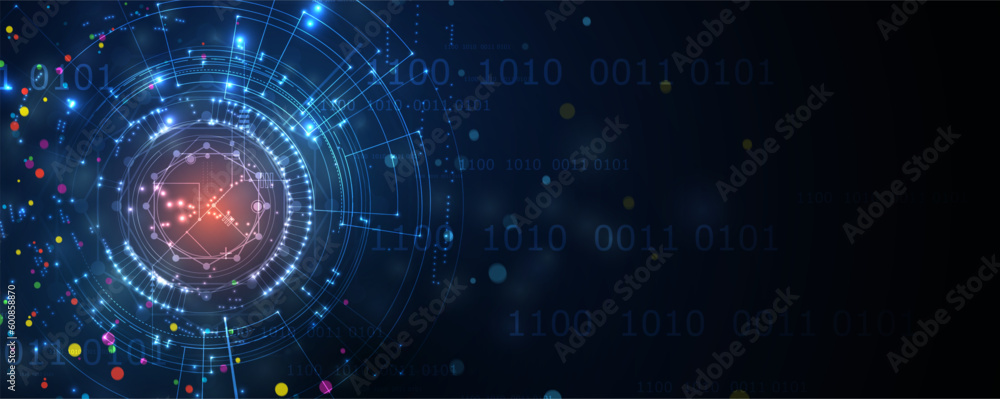 Fototapeta premium Abstract tech background. Futuristic technology interface