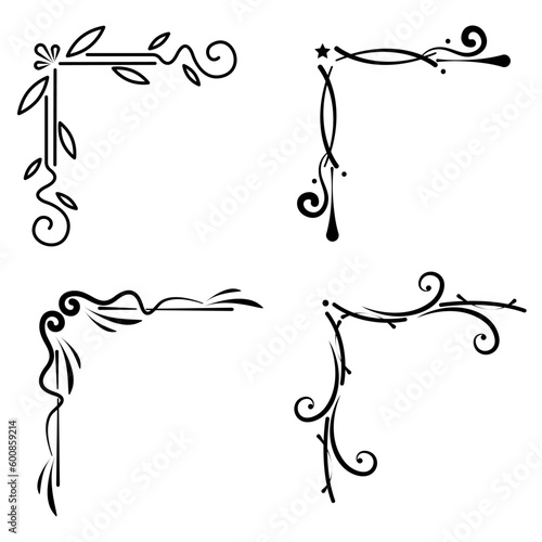 Set of black border arabesque frames Vector