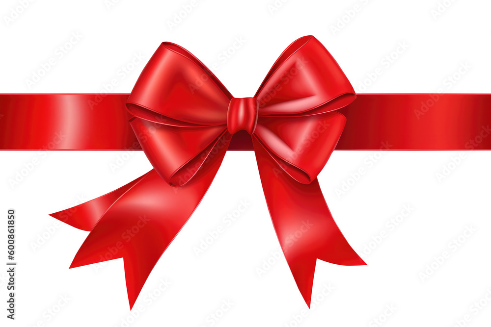 Red ribbon bow. Generative ai
Red ribbon bow. Generative ai