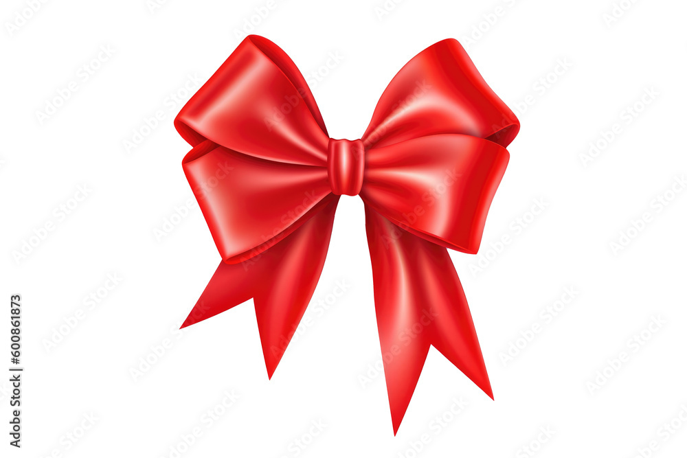 Fototapeta premium Red ribbon bow. Generative ai