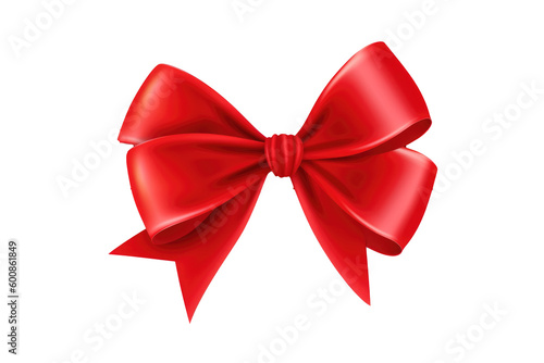 Red ribbon bow. Generative ai 