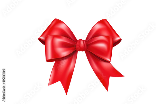 Red ribbon bow. Generative ai 