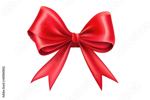 Red ribbon bow. Generative ai 