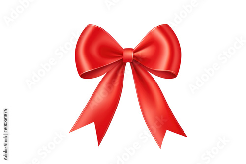 Red ribbon bow. Generative ai 