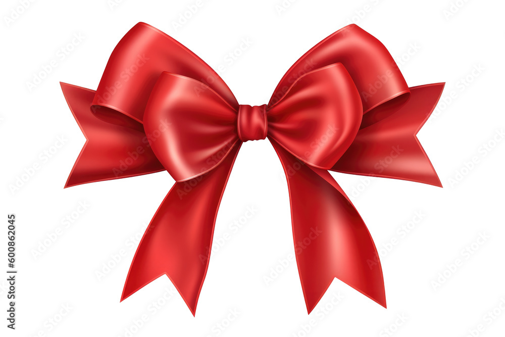 Fototapeta premium Red ribbon bow. Generative ai 