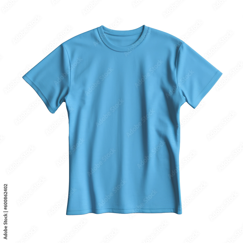 Basic blue t-shirt on isolated background. Generative AI Basic blue t-shirt on isolated background. Generative AI