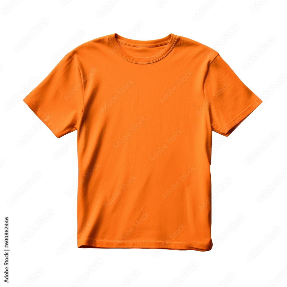 Basic orange t-shirt on isolated background. Generative AI Basic orange t-shirt on isolated background. Generative AI