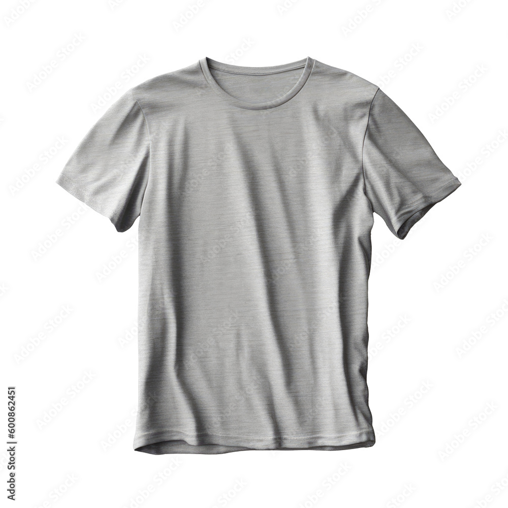 Basic grey t-shirt on isolated background. Generative AI Basic grey t-shirt on isolated background. Generative AI