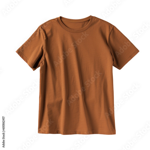 Basic brown t-shirt on isolated background. Generative AI