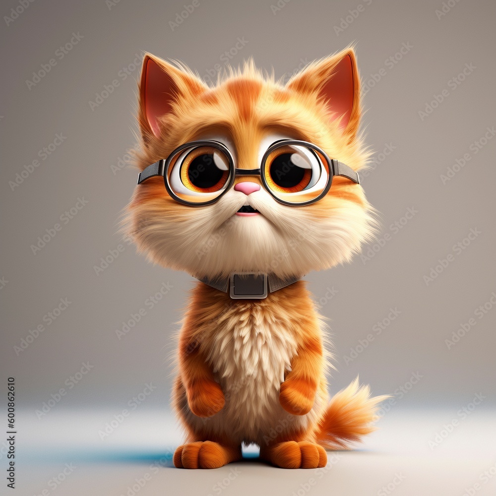 Cat with glasses character