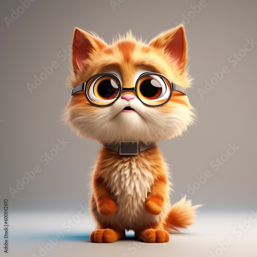 Cat with glasses character