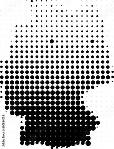 Abstrakte Silhouette - Deutschland mit Punkten