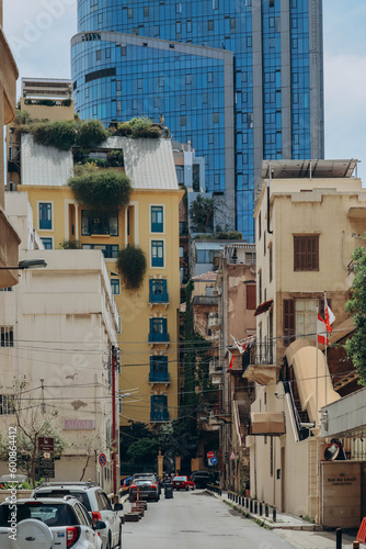 Beirut, Lebanon — 24.04.2023: Old houses in the Achrafieh district in Beirut photo