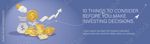 safe investments with right returns vector. personal saving illustration. asset management ideas. personal loan and investment ideas. long term and short term plan. earning expences. dollar template. 